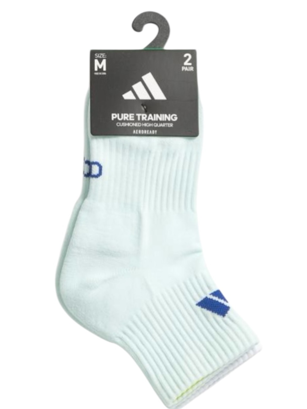 Adidas 2 Pk. Pure Training High Quarter Socks (NWT) (Size: Medium)